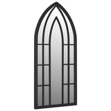 Градинско огледало черно 70x30 см желязо за външна употреба