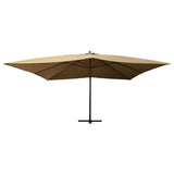 Конзолен чадър с дървен прът, 400x300 см, таупе