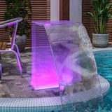 Фонтан за басейн с комплект RGB LED и конектор, акрил, 51 см