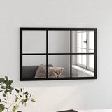Огледало за стена, черно, 60x40 см, метал