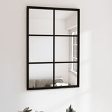Огледало за стена, черно, 60x40 см, метал