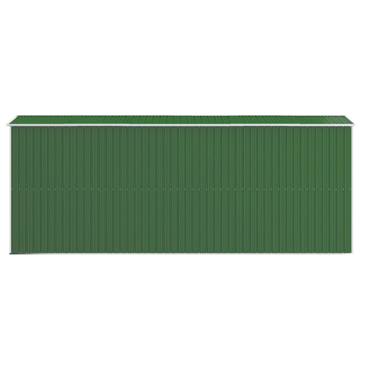 Градинска барака зелена 192x523x223 см поцинкована стомана