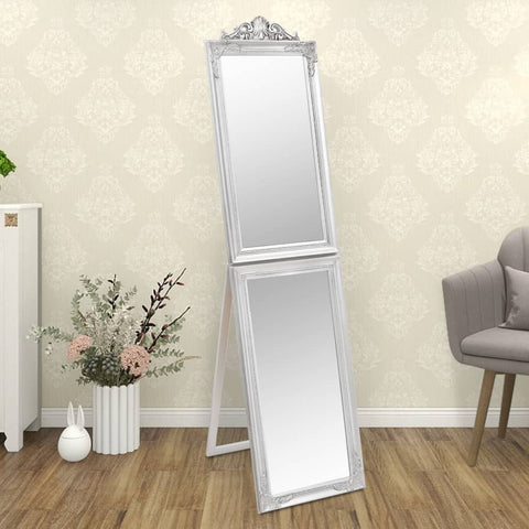 Стоящо огледало, сребристо, 40x160 см