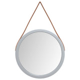 Стенно огледало с връв сребро Ø 35 см