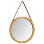 Стенно огледало с връв злато Ø 45 см