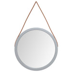 Стенно огледало с връв сребро Ø 45 см