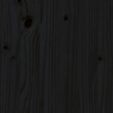 Плантер с рафт, черен, 54x54x81 см, борово дърво масив