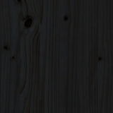 Плантер с рафт, черен, 111,5x54x81 см, борово дърво масив