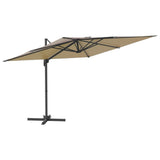 Конзолен чадър с алуминиев прът, таупе, 400x300 см