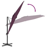 Конзолен чадър с алуминиев прът, червено бордо, 400x300 см