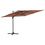 Конзолен чадър с алуминиев прът, теракота, 400x300 см