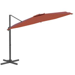 Конзолен чадър с алуминиев прът, теракота, 400x300 см