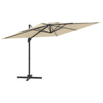 Конзолен чадър с двоен покрив, пясъчнобял, 400x300 см