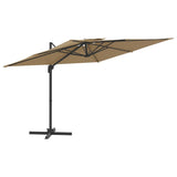 Конзолен чадър с двоен покрив, таупе, 300x300 см
