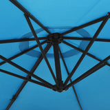 Стенен чадър с LED светлини, Морскосиньо, 290 см