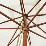 Градински чадър с дървен прът, пясъчен цвят, 300x300x273 см