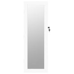Огледален шкаф за бижута, стенен монтаж, бял, 30x8,5x90 см